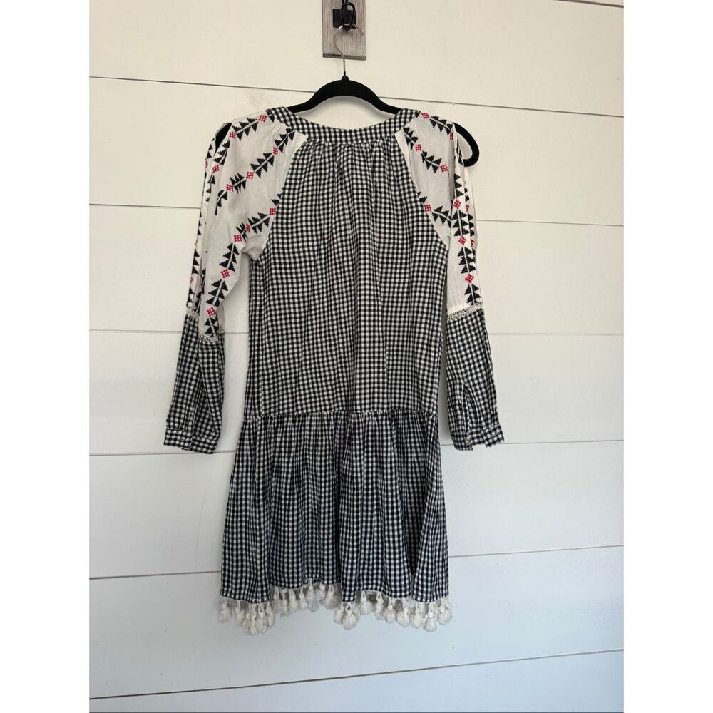 Area Stars Women’s Small Whimsigoth Black White Gingham Prairie Dress Cottagecor - Picture 5 of 7